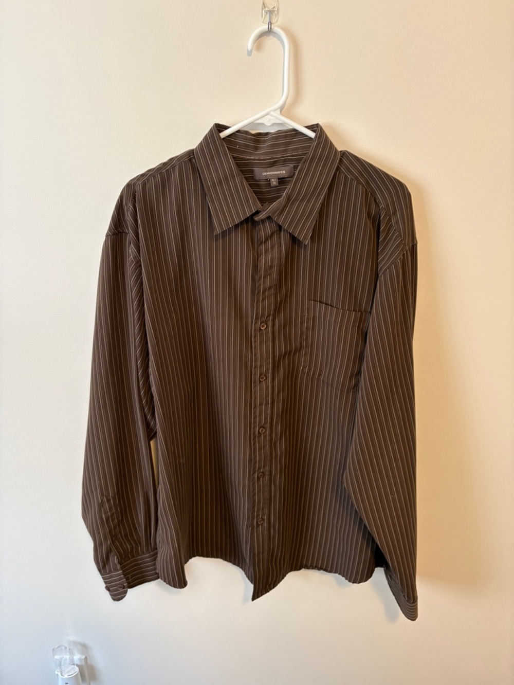 Denver Hayes Brown Pinstripe Button-Down Shirt